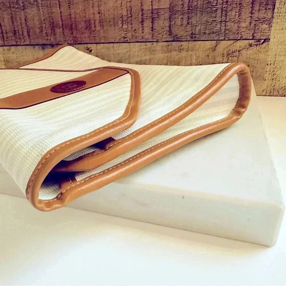 Fendi 70’s-80’s Vintage Envelope Style Striped Leather Clutch/Wristlet/Bag - Picture 6 of 16